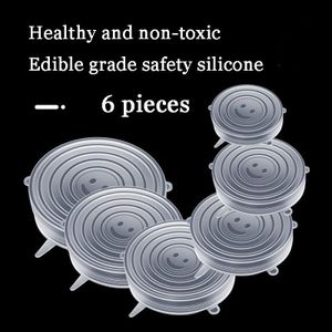 6-piece set of food grade silicone fresh-keeping cover