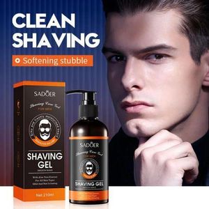 SADOER Shaving Gel For Men 210ml Beard Shaving Gel Smooth Clean Shave Moisturizing Shaving Gel For Sensitive Skin Softens Beard Stubble Hydrating Razor Shave Gel Professional Barber Shaving Gel Men's Grooming Beard Care Shaving Cream Alternative