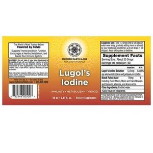 Mother Earth Lugol’s Iodine – Liquid Dropper 60ml