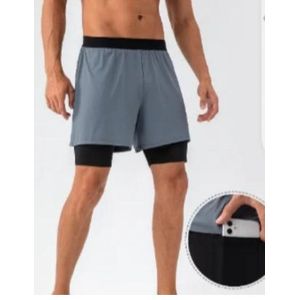 Quality  Running shorts men's sports track and field marathon loose quick-drying anti-glare lining training fitness equipment three-quarter trousers