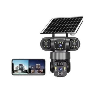 JBF 3 Lens 4G Solar CCTV Camera – Wireless Outdoor PTZ Security Camera with Night Vision, Motion Detection, SIM Card & V380 Pro App 12Mp Big Lens