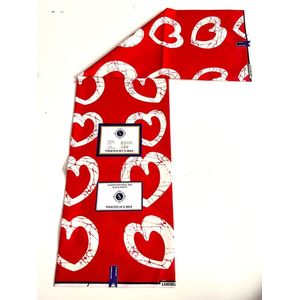 SMALL  ANKARA FABRIC RED WHITE 6YARDS 