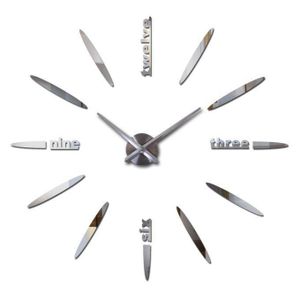  47'' large Unique DIY Wall Clock silver