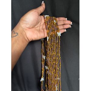 Watches and More 3 in 1 Cocoa brown glow in the dark waistbeads
