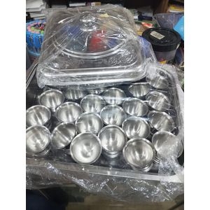 TRAY Holy Communion  Silver Tray with cover and 26 Cups