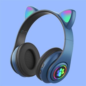 Cat Ears Headset Bluetooth Wireless Headphone With LED Light