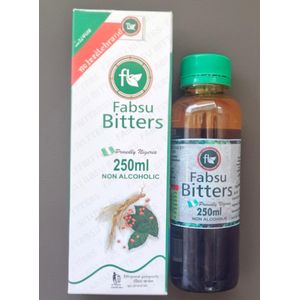 Fabsu Bitters, a 250ml non-alcoholic Nigerian herbal drink.