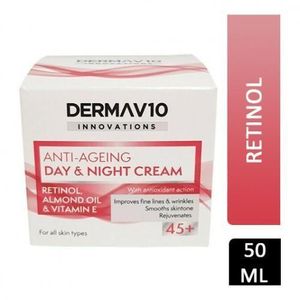 Dermav10 Innovation Anti-Ageing Day & Night Cream With Retinol For 45+,50ml X 1pcs