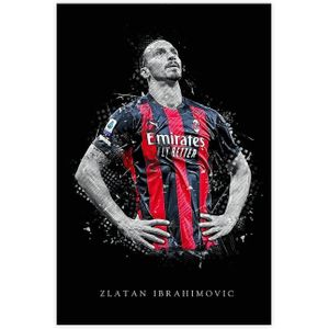 Zlatan Ibrahimovic Football Superstar Sports Poster Canvas Poster Wall Art Decor Print Picture Paintings for Living Room Bedroom Decoration