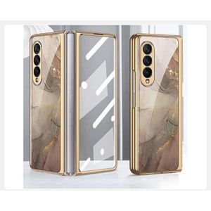 Samsung galaxy z fold 3 marble case with screen protector 