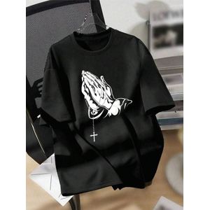 QUALITY COTTON ROUND NECK BLACK POLO T-SHIRT WITH DESIGN 