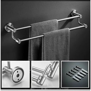 Stainless Steel Double Layer Towel Hanger 80cm – Bathroom Towel Rack