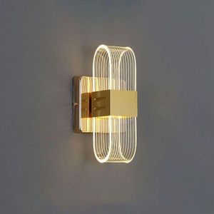 Modern Gold LED Wall Bracket Wall Light – Luxury Oval Cage Design