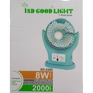 RECHARGABLE FAN WITH LED LAMP 