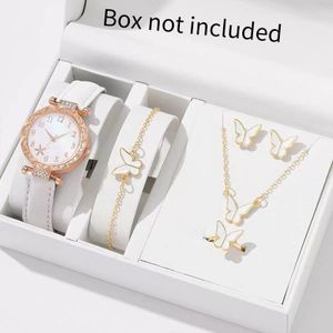 5-piece women's business casual quartz watch set: watch + bracelet + necklace + earrings + ring