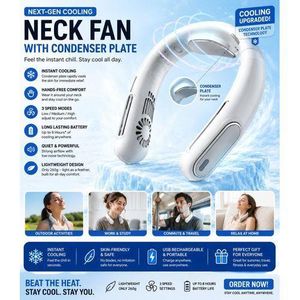 Portable Bladeless Hanging Neck Fans USB Rechargeable