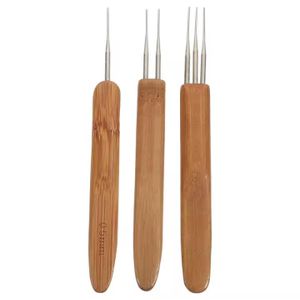 3pcs/bag 0.5mm 0.75mm Crochet Needle for Locs Bamboo Dreadlock Crochet Hook Dreadlock Needle for Braids