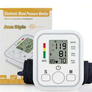 Upper Arm Blood Pressure Monitor, 99 Memory Sets for Two Users, Intelligent Voice Broadcast, IHB Arrhythmia Detection, Large LCD Display, White and Blue