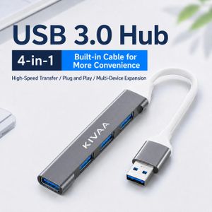 KIVAA 4-Port USB Hub, USB-A Multiport Adapter, Portable USB Splitter for Laptop, PC, Keyboard, Mouse and Flash Drive