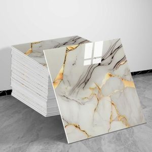 20-piece pack of self-adhesive splash-proof wall tiles, gold marble pattern wall stickers