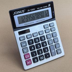 Joinus JS-1200V 12-Digit Desktop Calculator Large LCD Display Big Buttons Power Business Office Accounting Calculator with MU Mark Up GT Grand Total Memory MC MR M+ M- CE AC