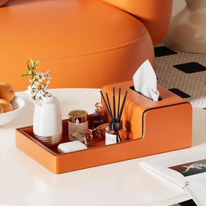 Multifunctional Tissue Box Holder with Storage Tray 