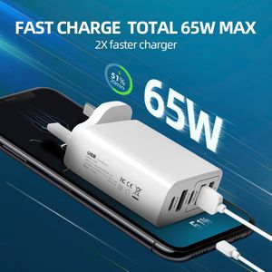 65W Quick Charge USB Charger 5 Port Phone Charger Adapter