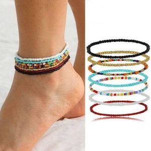 7 Pcs Fashioñ Bead Ladies Beach Anklet - Mixed colour