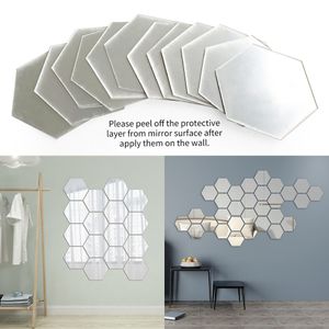 6pcs Flexible Mirror Sheets Self-Adhesive Plastic Mirror Tiles Non-Glass Mirror Wall Stickers for Home Decoration, 6 x 6 Inches, Silver