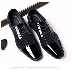 Men's Oxford Shoes Business Wedding Office Dress Pointed British Style Strap - Black