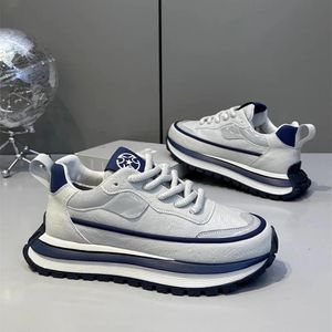 City Classified Comfortable Design Dark Blue Grey Leather Gym Unisex  Trendy Breathable High Top Versatile Leather Sports Casual Sneakers Shoes For All Gender 