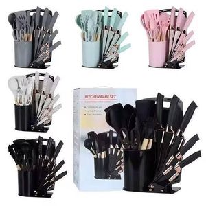 Lunchfresh Set of Big silicone spoon with chopping and knife’s 