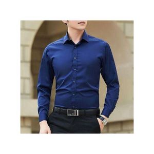 Men's Corporate Office Long Sleeve Navy Blue Shirt
