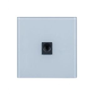 Single-Gang Satellite Coaxial / TV Aerial Wall Socket with Tempered Glass Panel