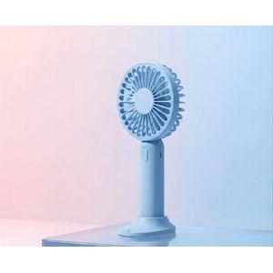Pack of 2 Mini Portable Rechargeable Handheld Fans with Phone Holder Base & 3-Speed Control