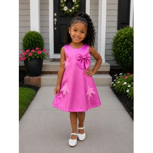 Beautiful elegant gown kids dress - pink 