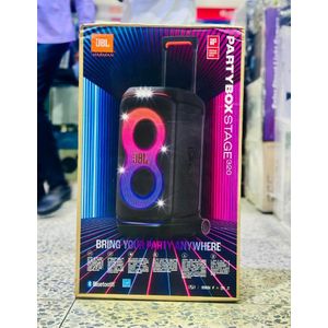 Premium JBL PARTYBOX STAGE 320 Wireless Speaker - 240W, Bluetooth, Wheels, 18H Battery, Mic Input, RGB Lights