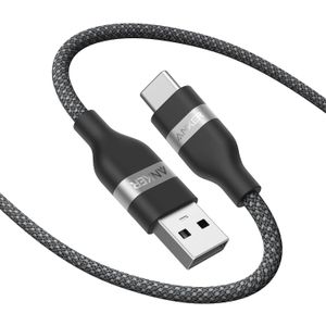 Anker USB A to USB C Cable, CarPlay USB to USB C Cable 3ft, Black  Upcycled-Braided Cord for CarPlay, iPhone 17 , 16 Series, Samsung Galaxy Note20, and More