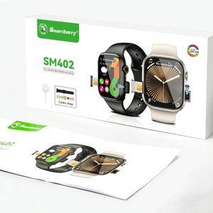 SmartBerry SM-402 Smart Watch, Super AMOLED Display, SIM Support, Front Camera, Long Battery Life, Bluetooth, Black