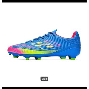 Men's Firm Ground Low-Cut Football Boots - Vibrant Blue & Neon Pink