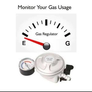 Gas Cylinder Regulator and Leak Detector - Adjustable Pressure Gauge for Gas Flow Control, Gas Cylinder Accessory, Clear Gauge Visibility, Metallic Finish, Precision Measurement Tool, Durable Metallic Body.