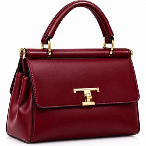Ladies Burgundy Structured Top-Handle 