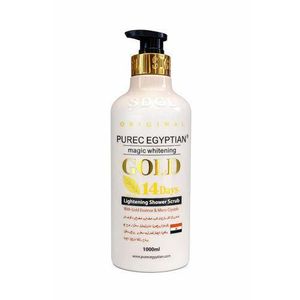 Purec Egyptian Gold Lightening Shower Scrub – Exfoliating Body Scrub With Gold Essence & Micro Crystals – 1000ml