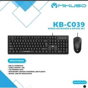 Superb Mikuso KB-C039 wired combo keyboard and mouse.