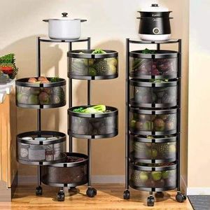 5 Tier Chrome Fruit & Vegetable Trolley Rack With Wheels