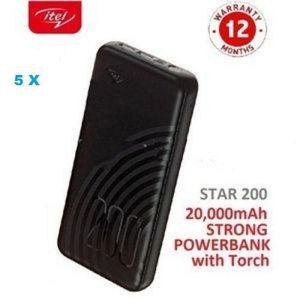 itel 20000mAh Star-200 Fast-Charging Power-Bank with LED Torch-Light