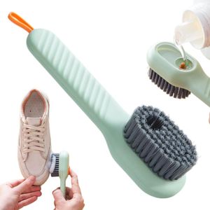 ShebSheb Liquid Adding Soft Bristle Cleaning Brush, Multifunctional Shoe Brush with Liquid Box for Dish, Sink, Pan, and Pot Washing and Cleaning