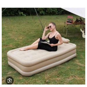 Single Size Inflatable Air Bed Mattress - Portable Thickened Blow Up Bed 190x100x40cm