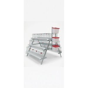 3-Tier Layer Chicken Cage System with Automatic Feeder, Drinker & Egg Collection Tray