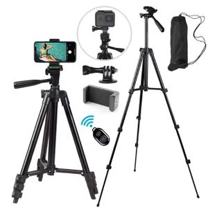 1.6m Tall Heavy Duty Aluminum Adjustable Phone and Camera Tripod Stand With Remote Suitable for Content Creation and Vllogging